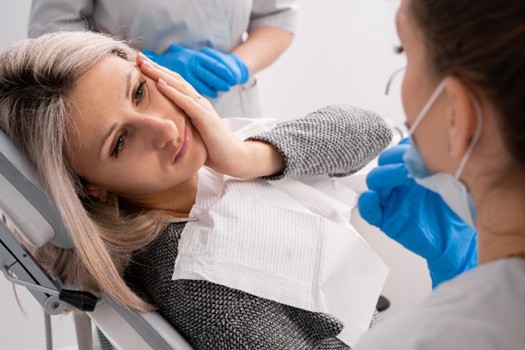 Woman with a toothache