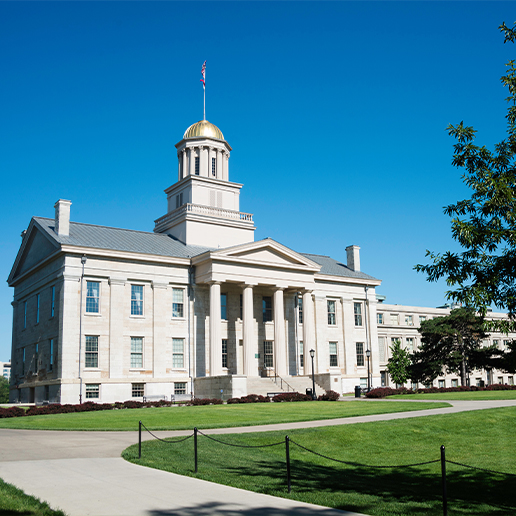 Outside view of building at the University of Iowa