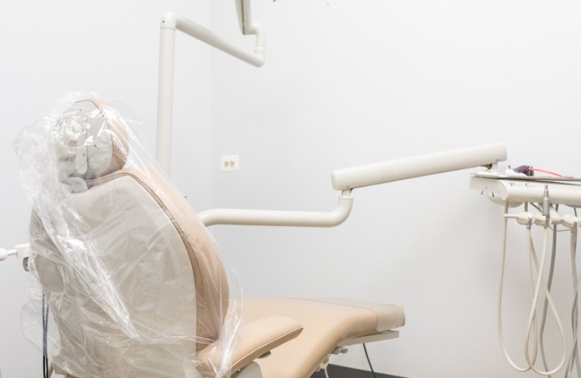 White dental chair in Chicago dental office