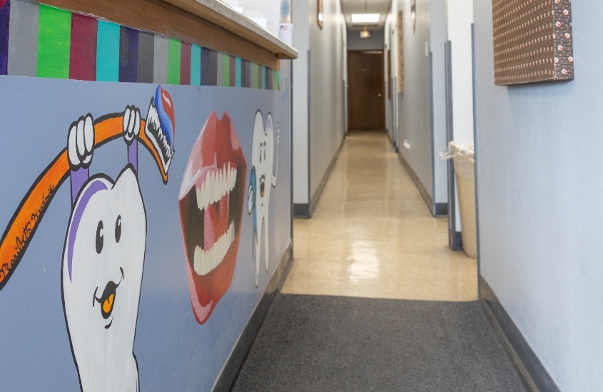 Hallway of dental office in Chicago